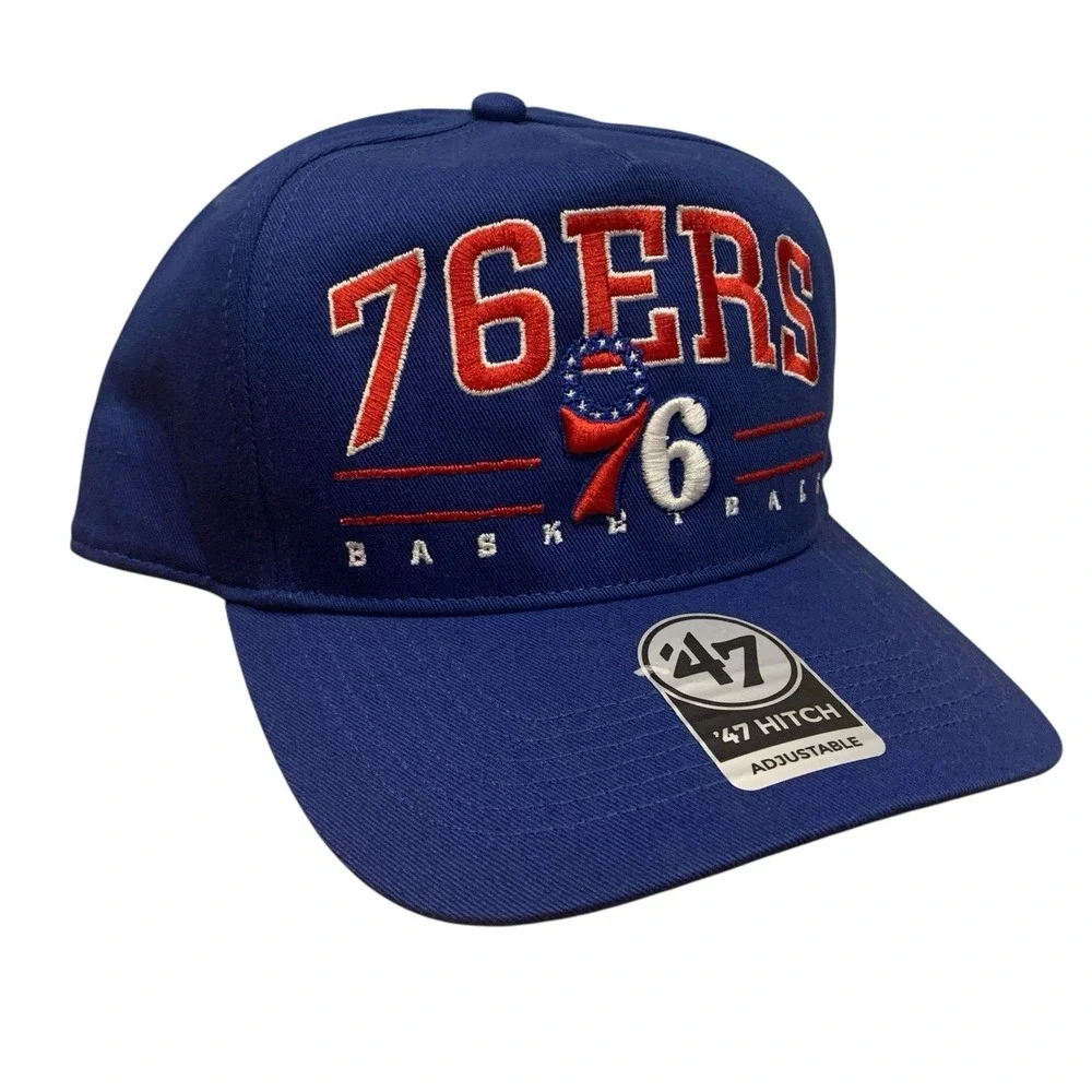 Philadelphia 76ers '47 Brand NBA Blue Roscoe Hitch Snapback Adjustable Hat Cap